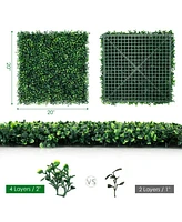 Slickblue 12 Pieces Artificial Boxwood Panels for Wedding Decor Fence Backdrop