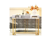 Slickblue Narrow Long Sofa Table for Living Room-White