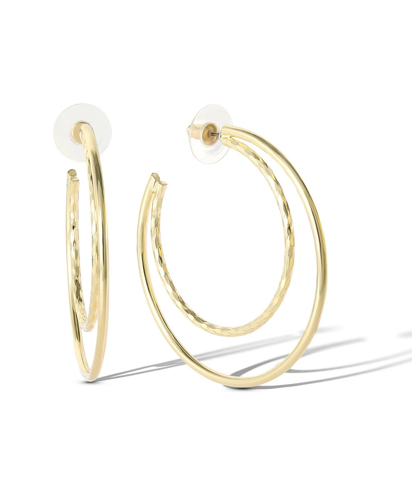 Jessica Simpson Womens Double Hoop Earrings - Gold-Tone Hoop Earrings