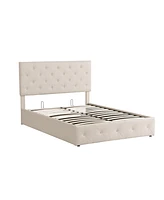 Streamdale Furniture Full Size Upholstered Platform Bed With A Hydraulic Storage System