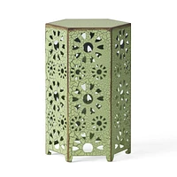 Sunburst Cutout Iron Patio Side Table