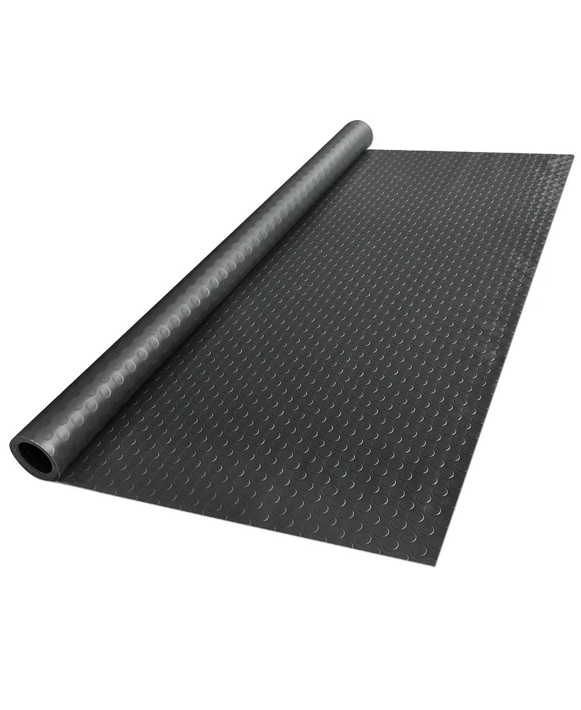 Yescom Garage Floor Mat Roll Non Slip Car Parking Protect Cover Trailer Pvc 13x5 Ft - 13x5 ft black