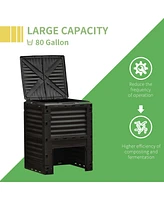 Streamdale Furniture 80 Gallon Outdoor Compost Bin with Enhanced Airflow and Easy Assembly