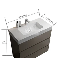 Gray Bathroom Vanity with Sink and Storage