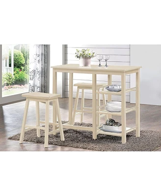 Simplie Fun Nyssa Counter Height Set (3 Piece) In Buttermilk