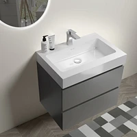 Streamdale Furniture Modern Gray Bathroom Vanity with Large Storage