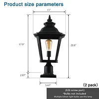 Streamdale Furniture Outdoor Glass Column HeadLights(2pack)