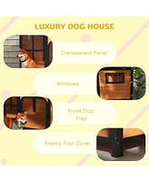 Streamdale Furniture Spacious Dog House with Openable Roof and Clear Walls for Large Breeds (42.5"L)