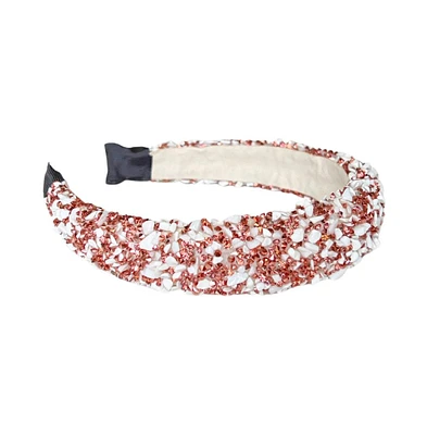 Women s All that Glitters Headband - Rose Gold + White