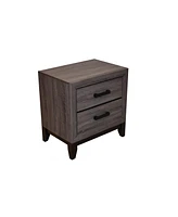 Simplie Fun Sierra Contemporary Style 2Drawer Nightstand Made With Wood In Gray