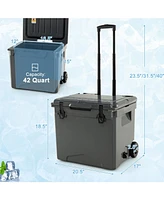 Slickblue 42 Quart Hard Cooler with Wheels and Handle