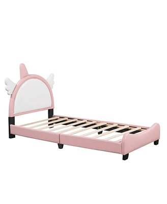 Simplie Fun Twin Size Unicorn Bed & Platform Bed