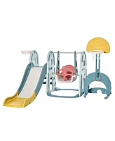 Streamdale Furniture 5-in-1 Kids Playset with Swing, Slide, Sports for Safety and Development