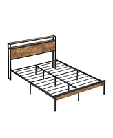 Simplie Fun Metal Platform Bed with Usb, Storage & Easy Assembly