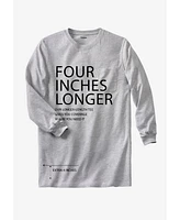 KingSize Big & Tall Shrink-Less Lightweight Longer-Length Long-Sleeve Crewneck Pocket Tee