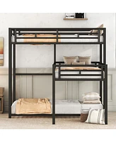 Streamdale Furniture L-Shaped Metal Triple Twin Size Bunk Bed