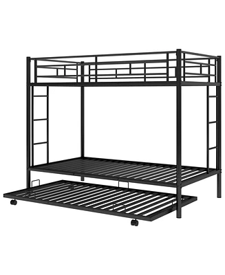 Simplie Fun Twin Over Twin Bunk Bed With Trundle