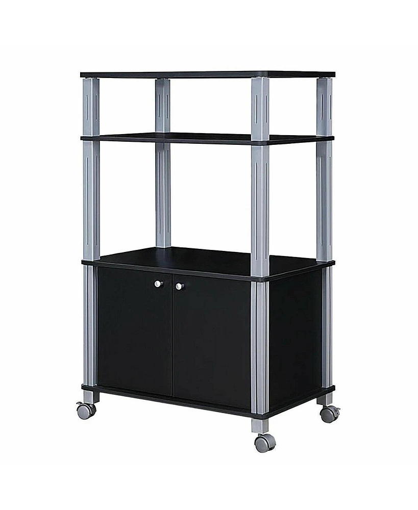 Slickblue Multifunctional Rolling Kitchen Baker s Rack with 2-Tier Shelf and Cabinet