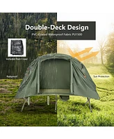 Slickblue Cot Elevated Compact Tent Set with External Cover-Green