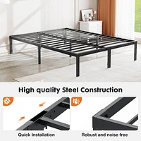 Heavy Duty Metal Bed Frame With Sturdy Steel Slat Support