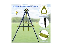 Slickblue 3-in-1 Outdoor Swing Set for Kids Aged 3 to 10