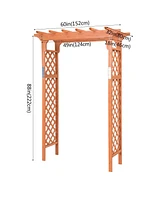 Slickblue 7 Feet Garden Wooden High Arbor Arch Plant Pergola