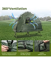 Slickblue 1-Person Folding Camping Tent with Sunshade and Air Mattress