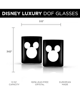 JoyJolt Disney Luxury Mickey Mouse 12 oz. Crystal Double Old Fashion Glasses, Set of 2