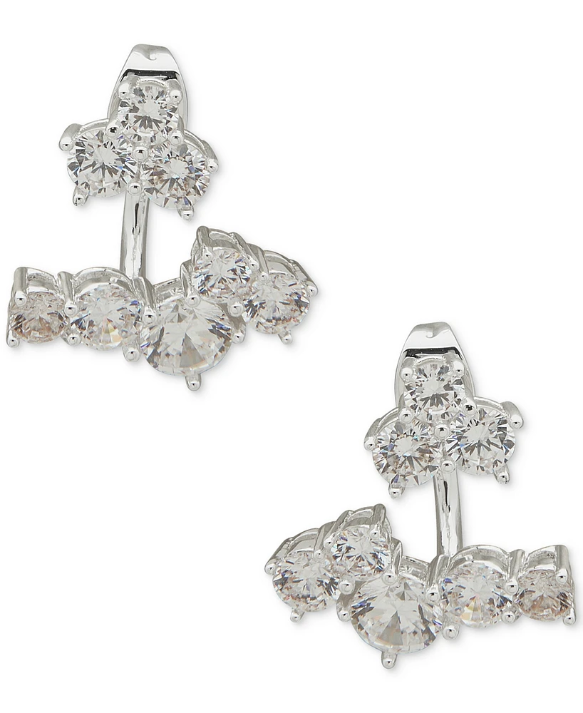 Anne Klein Silver-Tone Cubic Zirconia Jacket Earrings