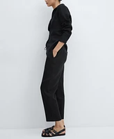 Mango Women's 100% Linen Jogger Trousers