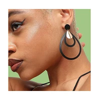 Sohi Women's Contrast Drop Earrings