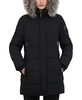 Nautica Women's Faux-Fur-Trim Hooded Puffer Coat