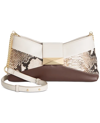 I.n.c. International Concepts Rebecc Snake Colorblock Medium Clutch Crossbody, Created for Macy's