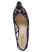 Betsey Johnson Women's Nikki Embroidered Slingback Evening Pumps