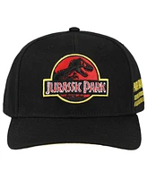 Jurassic Park Men's Embroidered Snap Back Black Dad Hat for Men