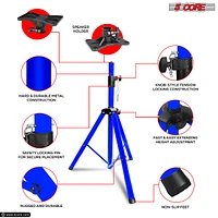5 Core Speaker Stand Tripod Floor Heavy Duty Adjustable Up to 72 Inch Dj Studio Monitor Stands Pole Mount - Ss Hd 1 Pk Blu Bag