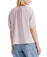 Levi's Women's Leanne Button-Front Puff-Sleeve Top