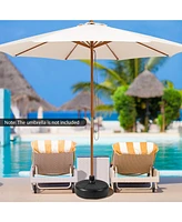 Gymax Patio Fillable Round Umbrella Base Stand Fit Pole 1.5'' Holder 40 lbs Outdoor