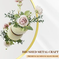 Homlux 30 Inch Round Wall Mirror with Gold Aluminum Alloy Frame