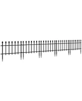 Outsunny 9.2' Garden Fence Steel Border Flower Edging, Pack of 5, White