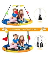 Slickblue Toddler 40 Inch Flying Saucer Tree Swing with Hanging Straps Monkey