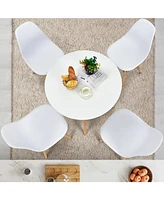 Sugift 5 Pieces Table Set With Solid Wood Leg For Dining Room