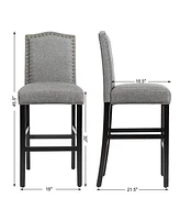 Inolait Set of 2 Counter Height Dining Side Barstools with Thick Cushion