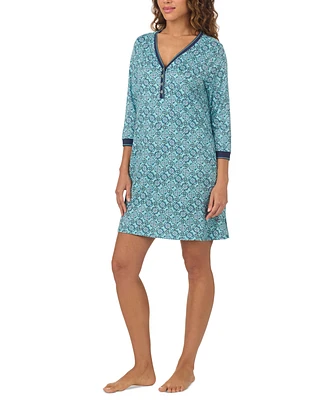 Cuddl Duds Women's Printed 3/4-Sleeve Sleepshirt