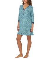 Cuddl Duds Women's Printed 3/4-Sleeve Sleepshirt