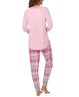 Cuddl Duds Women's 2-Pc. Printed Jogger Pajamas Set