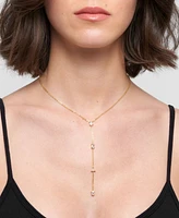 Adornia Gold Adjustable Mixed Stone Lariat Y-Necklace