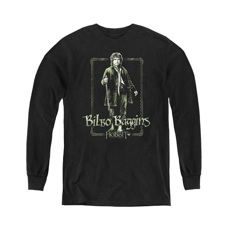 The Hobbit Boys Youth Bilbo Stare Long Sleeve Sweatshirts