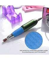 Byootique 20,000RPM Pen & Foot Pedal Control Nail Drill Art Kit File 6 Bits Acrylic Manicure