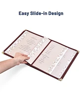 20pcs Restaurant Menu Cover Foldable 8.5X11 Burgundy Trim 4 Page 8 View Cafe
